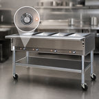 Thumbnail image #4 for Eagle Group PDHT4-240-3 Portable Electric Hot Food Table, 4 Dry Wells, Open Base, 66-Inch, 240V/3-Phase