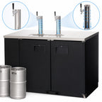 Thumbnail image #4 for Everest Refrigeration EBD2 Two-Section Direct Draw Keg Refrigerator, Flat Top, 2 Half-Barrel Keg Capacity, Dual Towers, Black