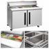 Thumbnail image #4 for Centerline by Traulsen CLPT-4818-SD-LL 48-Inch Compact Mega Top Prep Table Refrigerator, 2-Section, Solid Doors, Left/Left
