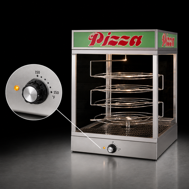 Product image #4 for Doyon DRPR4 Countertop Rotating Rack Pizza Warmer Display Case