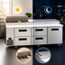 Thumbnail image #4 for Hoshizaki Steelheart PR93B-D4 93-Inch Three-Section Pizza Prep Table with 4 Drawers and 1 Door