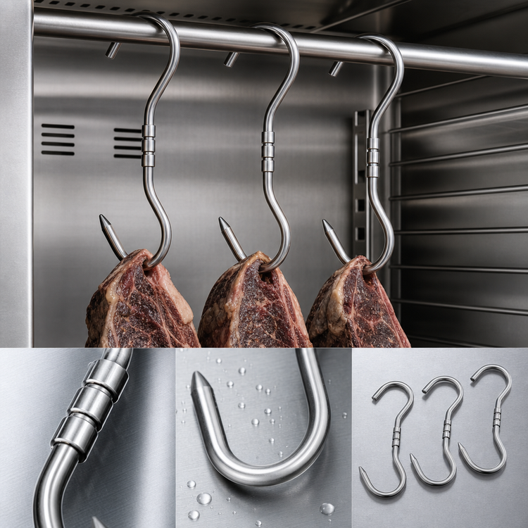 Product image #4 for DRY AGER 10-Piece Stainless Steel Swivel Hook Set for DRYAGER Hangers