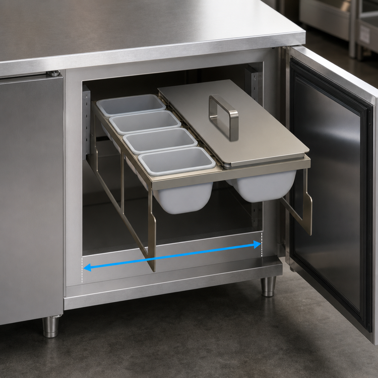Product image #4 for Glastender Partial Condiment Drawer Insert for 20-Inch Door Opening, 10-Cup Capacity