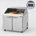 Thumbnail image #4 for Turbo Air PRO Series Mega Top Sandwich/Salad Prep Table with Slide-Back Lid, Rear-Mount Self-Contained, 36-1/4 Inch Wide, 2-Section, 15-Pan, 9 Cu. Ft.