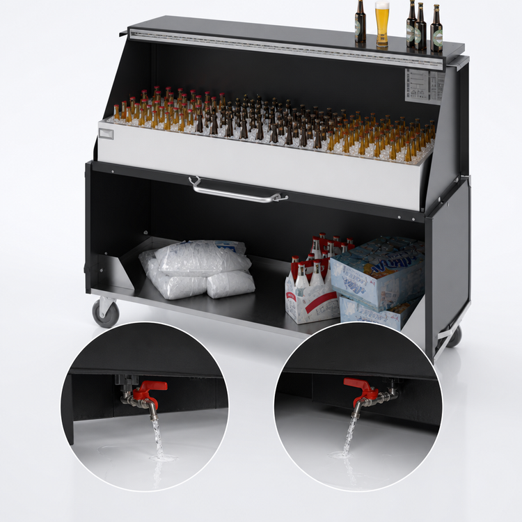 Product image #4 for Dinex Full-Length Ice Bin Portable Bar, Boston Cherry