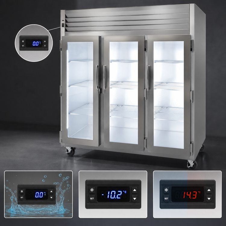 Product image #4 for Dealer's Choice G33010M Three-Section Reach-In Glass Door Merchandiser Freezer