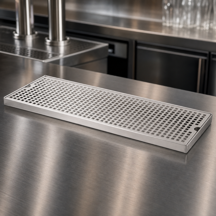 Product image #4 for Micro Matic Surface Mount Stainless Steel Drip Tray Trough with Perforated Screen, 24 x 8 Inches
