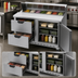 Thumbnail image #5 for Beverage-Air SPED48HC-12-2 48-Inch 2-Section Sandwich Prep Table with 1 Door, 2 Drawers and 12-Pan Top