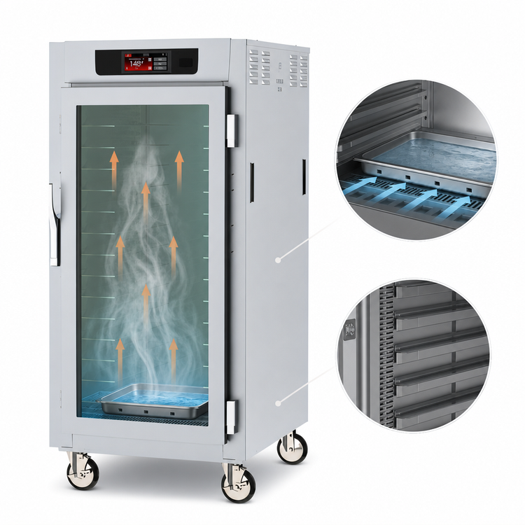 Product image #4 for Metro C5 8 Series 3/4 Height Mobile Controlled Temperature Holding Cabinet with Double-Pane Glass Doors and Universal Wire Slides