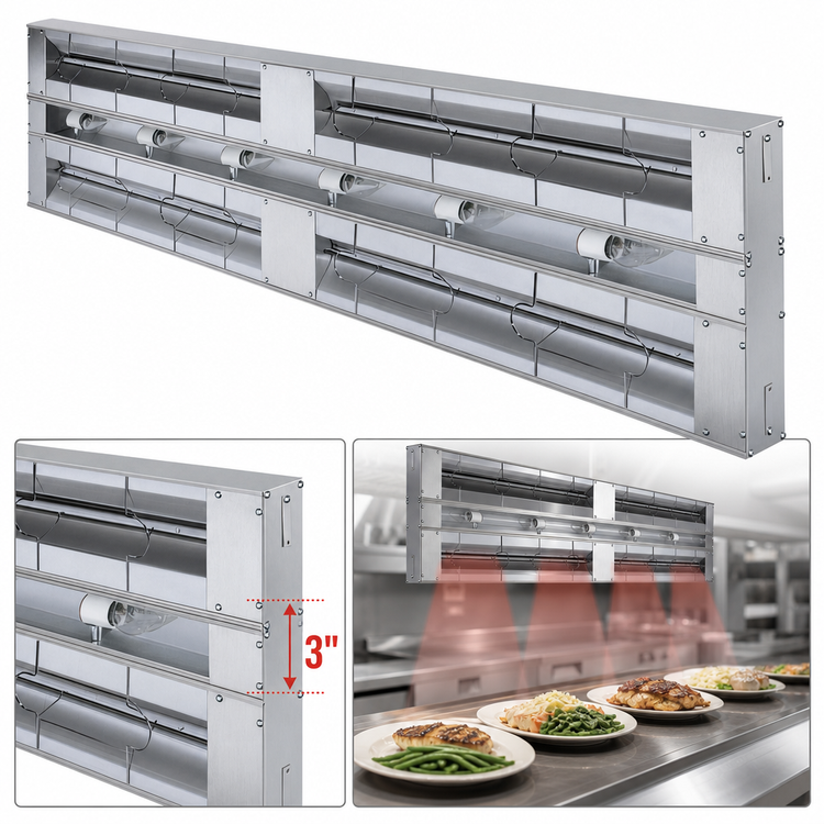 Product image #4 for Hatco Glo-Ray 18-Inch Double Lighted Infrared Strip Heater, Aluminum, 820 Watts