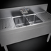 Thumbnail image #4 for Glastender DSA-48-S 48-Inch Wide Two-Compartment Underbar Sink Unit with Dual Drainboards
