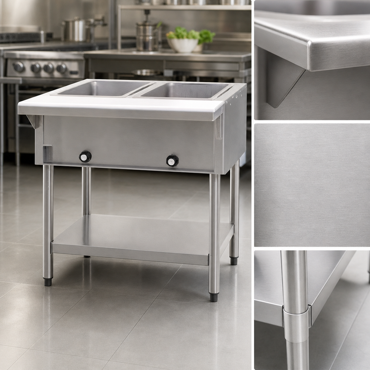 Product image #4 for Eagle Group Electric Open Base Hot Food Table with 2 Dry Wells, 33-Inch, 120V