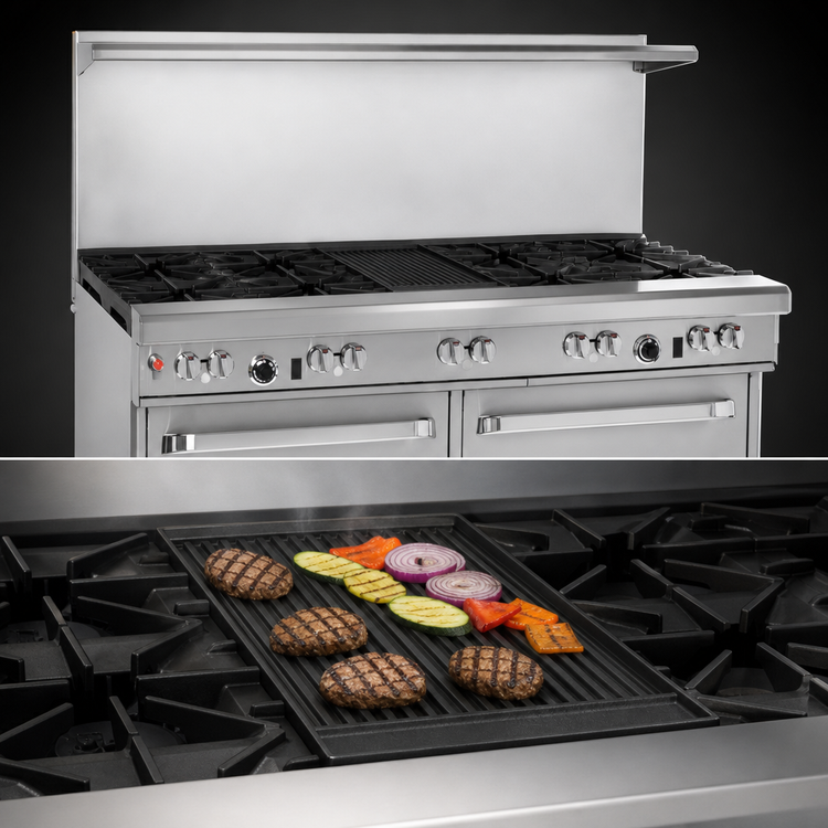 Product image #4 for Southbend Ultimate 60-Inch Gas Restaurant Range with 6 Burners, 24-Inch Charbroiler, Standard Oven, and Convection Oven