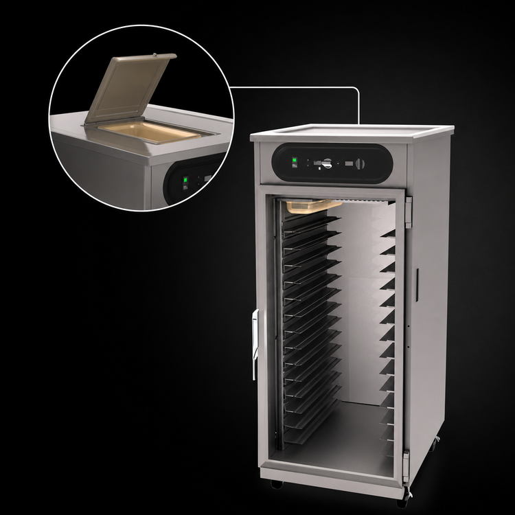 Product image #4 for VaporPro hotLOGIX HL10-14 3/4 Height Humidified Holding Cabinet with Solid Door, 14 Sheet Pan / 28 Hotel Pan Capacity