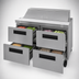 Thumbnail image #4 for Hoshizaki Steelheart 48-Inch Two-Section Sandwich Top Prep Refrigerator with 4 Drawers and 12-Pan Capacity