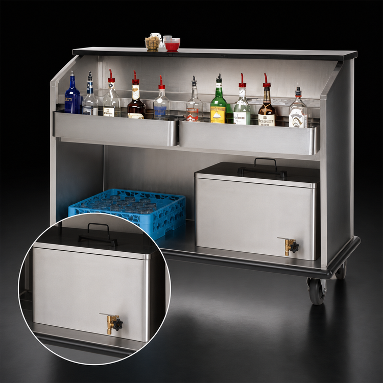 Product image #5 for Advance Tabco AMS-5B 62 1/4-Inch Portable Bar with Stainless Steel Bartender Side and Ice Bin
