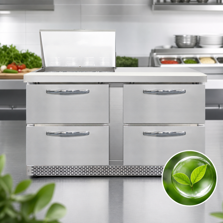 Product image #4 for Mighty Top SW60N12M-FB-D 60" Front-Breathing Sandwich Prep Refrigerator with 4 Drawers and 12-Pan Capacity