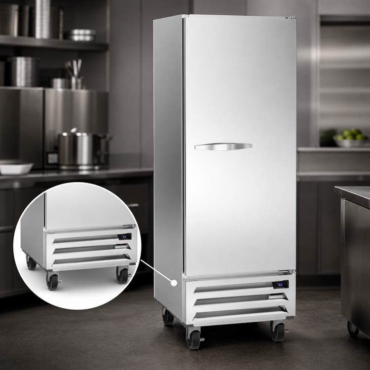 Product image #5 for Beverage-Air Horizon Series One-Section Reach-In Freezer, 24 Inch Wide, 11.9 Cu. Ft., Solid Door, Bottom-Mount, Stainless Steel