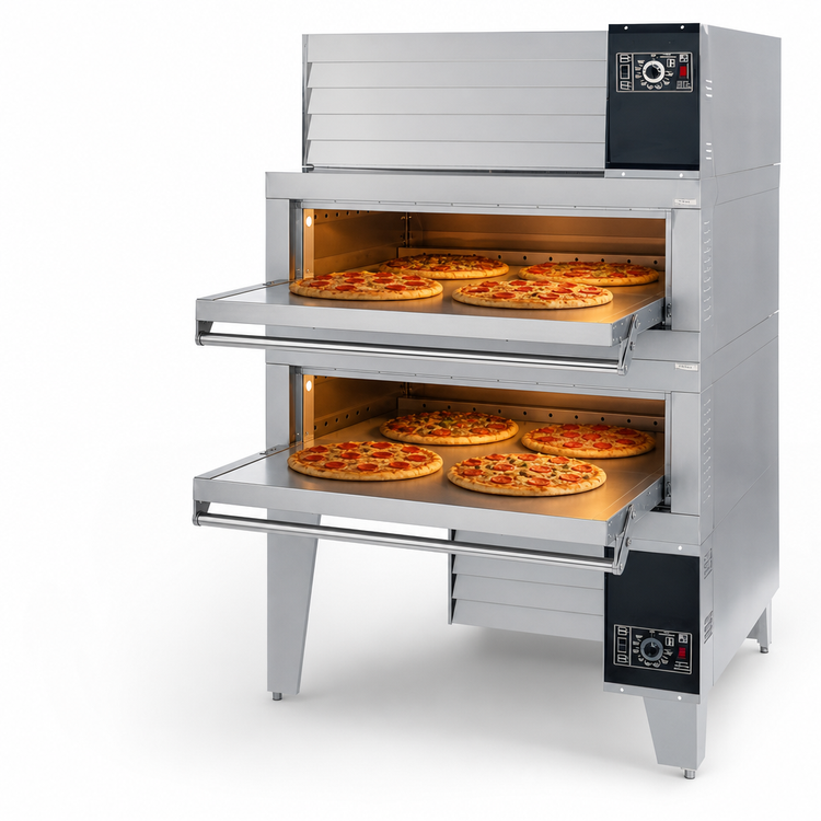 Product image #4 for Garland Air-Deck Double-Deck Gas Pizza Oven with 56" x 36" Stainless Steel Decks