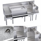 Thumbnail image #5 for Krowne Royal Series KR24-W66C-10 66-Inch Underbar Ice Bin/Cocktail Station with Blender Sink, Liquor Display & 10-Circuit Cold Plate
