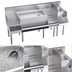 Thumbnail image #5 for Krowne Royal Series 66-Inch Underbar Ice Bin/Cocktail Station with Blender Dump Sink, Liquor Display, Drainboard, and 10-Circuit Cold Plate