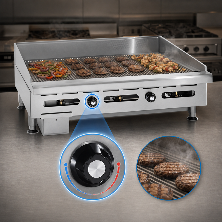 Product image #4 for Imperial IGG-72 72-Inch Grooved Countertop Gas Griddle