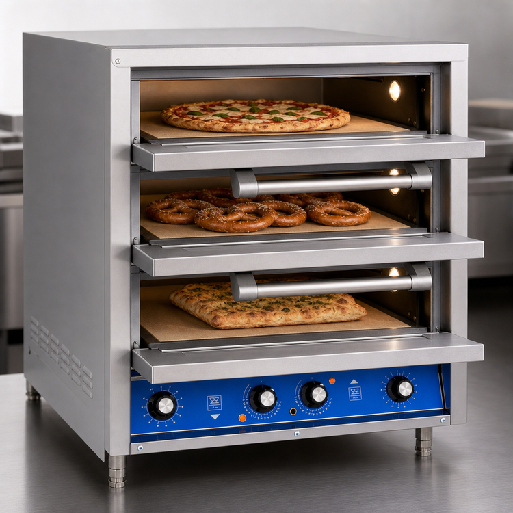 Product image #5 for Bakers Pride HearthBake Series P46S Countertop Electric Dual-Chamber Pizza/Bake/Roast Oven, 3 Decks