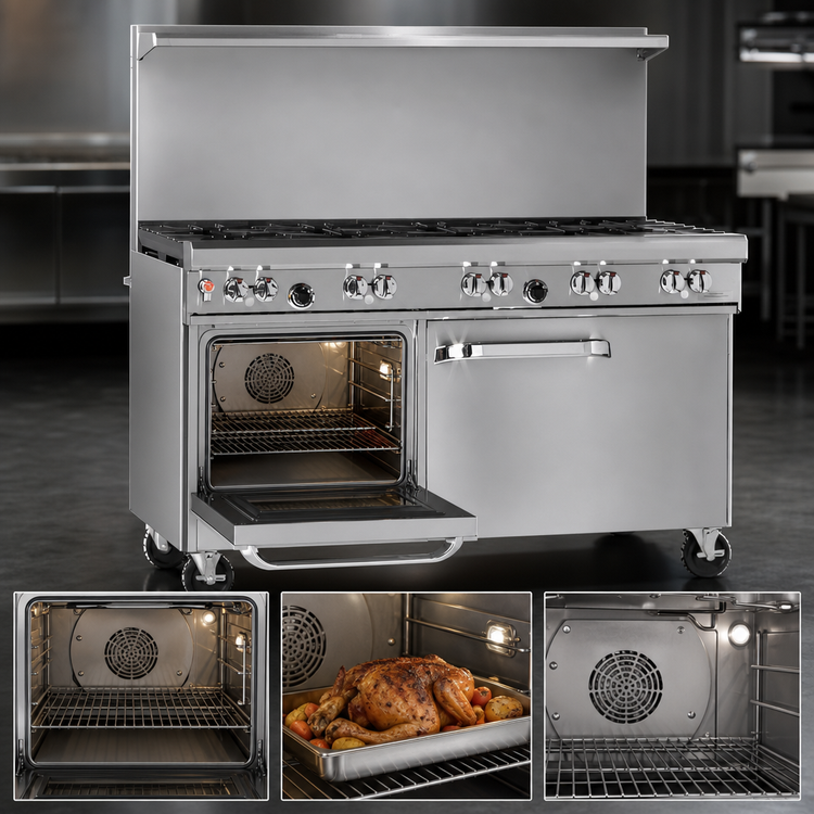 Product image #4 for Southbend Ultimate 48-Inch Commercial Gas Restaurant Range with 6 Burners, Convection Oven, and Cabinet Base