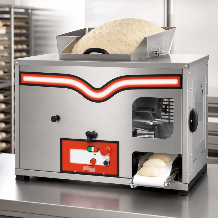 Product image #4 for BakeMax Continuous Countertop Dough Divider with 33 lb Hopper, 110V