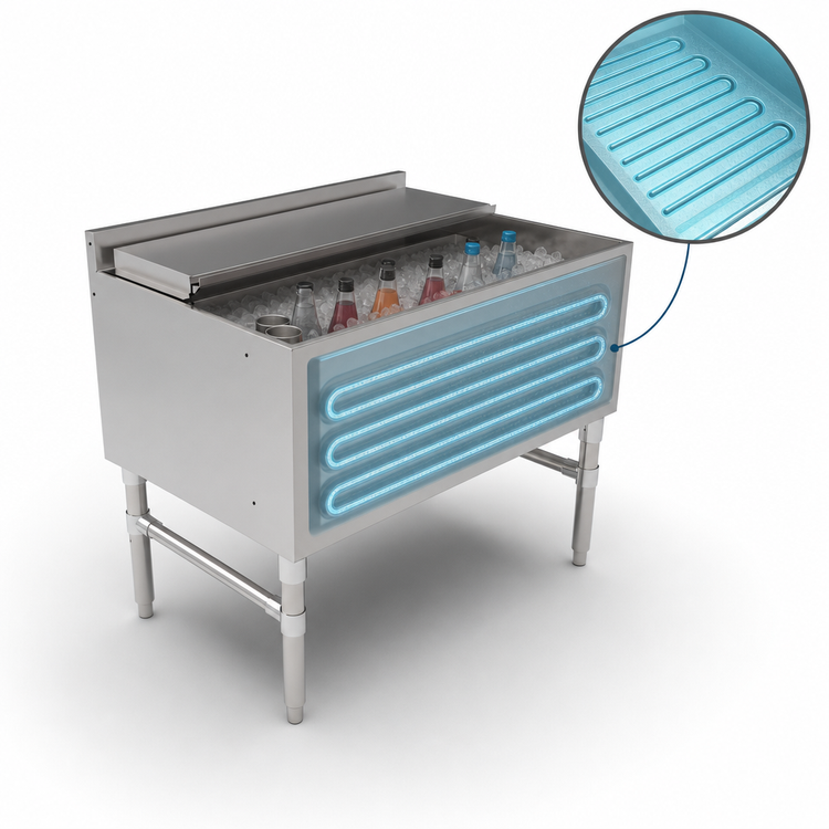 Product image #4 for John Boos 36-Inch Stainless Steel Underbar Ice Bin/Cocktail Unit with 10-Circuit Cold Plate