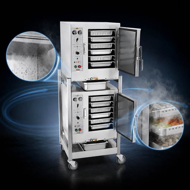 Product image #4 for AccuTemp Steam'N'Hold S62083D150 DBL Two-Compartment Boilerless Electric Convection Steamer