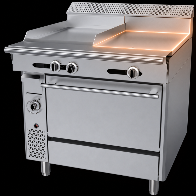 Product image #4 for Garland Cuisine 36-Inch Heavy-Duty Natural Gas Combination Range with Left Griddle, Right Hot Top, and Standard Oven
