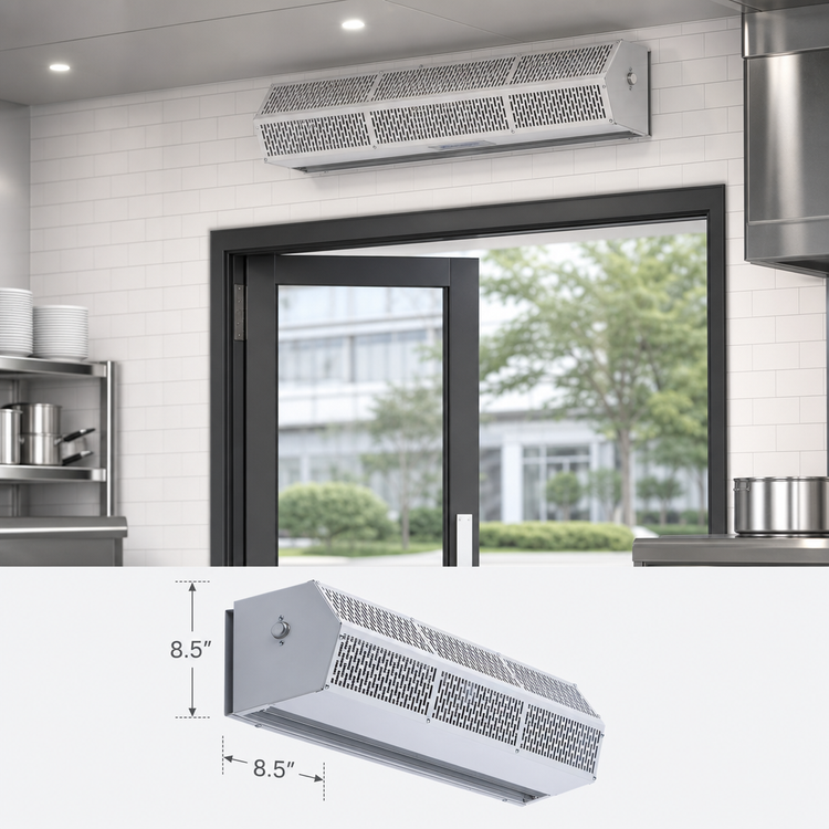 Product image #4 for Berner Sanitation Series Low Profile Unheated Air Curtain, 48-Inch, 1/5 HP, for Doors up to 7 Feet High