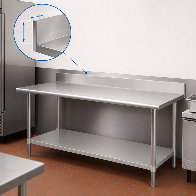 Product image #4 for Duke 108-Inch x 30-Inch Stainless Steel Work Table with 5-Inch Riser and Undershelf