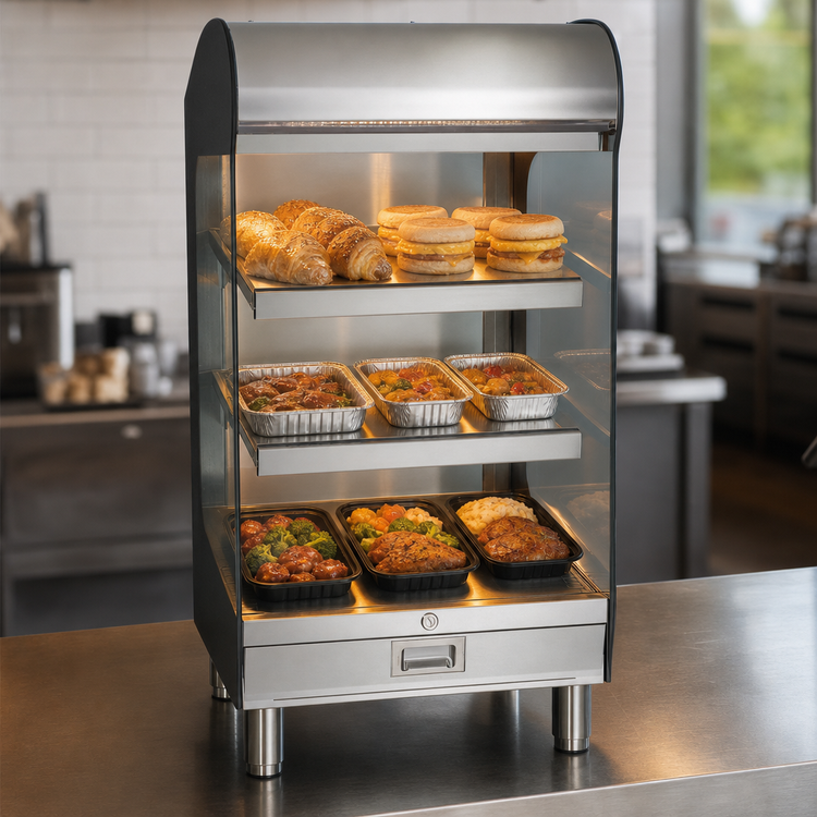 Product image #4 for Alto-Shaam Halo Heat HSM-24/3S/T Countertop Heated Shelf Merchandiser, 24 Inch, 3 Shelves