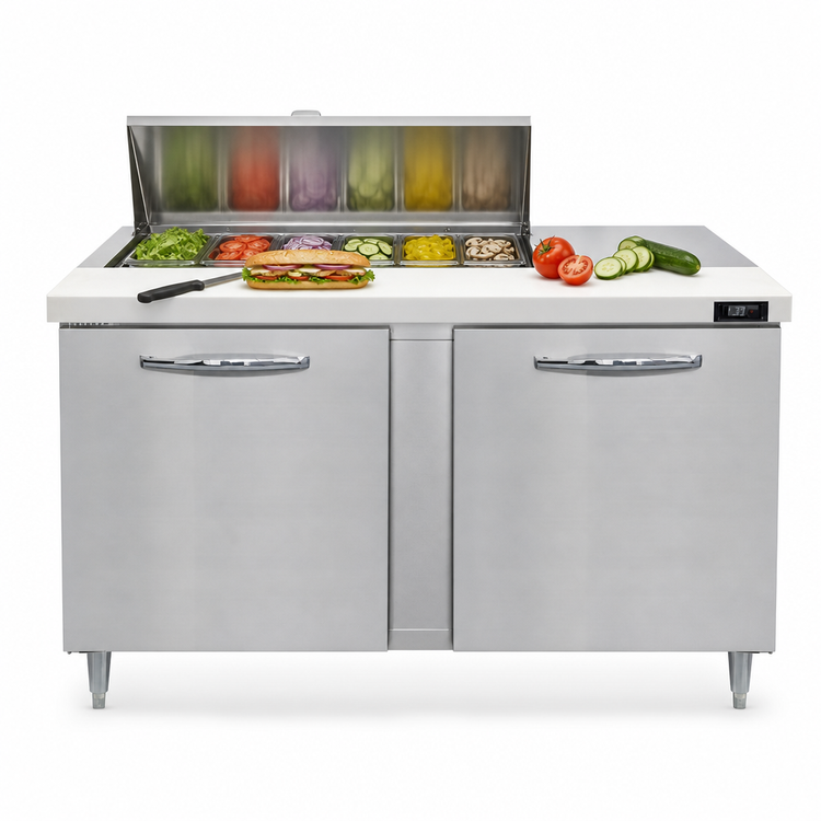 Product image #4 for Continental Refrigerator D60N12M Designer Line 60" Two-Section Mighty Top Sandwich Prep Table