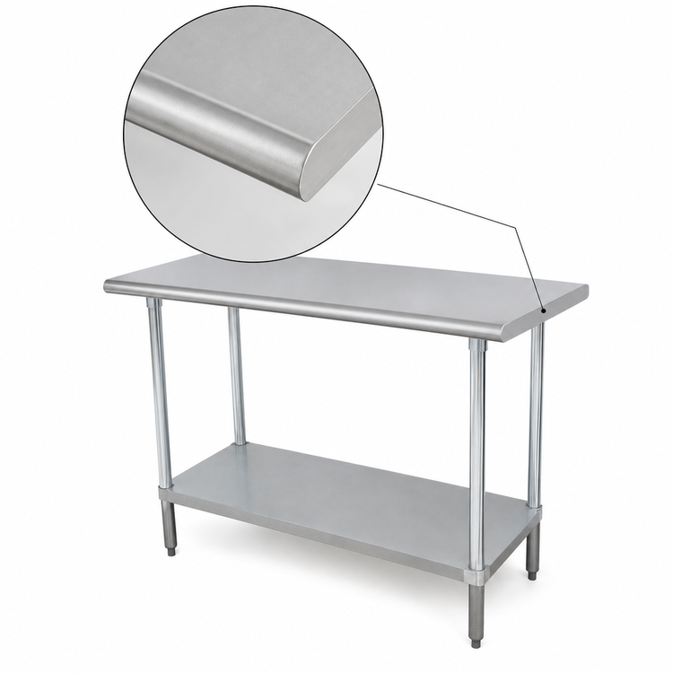 Product image #4 for Advance Tabco Special Value Series Flat Top Stainless Steel Work Table with Adjustable Undershelf, 84 x 24 Inches