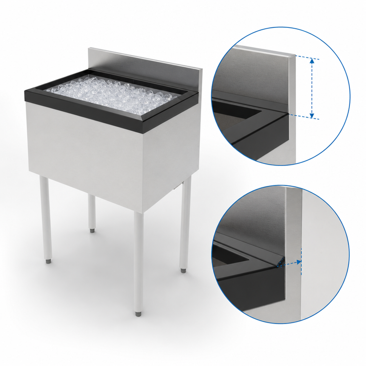 Product image #4 for Perlick Tobin Ellis Signature 42-Inch Modular Bar Ice Chest with 92-Lb Capacity and 6-Inch Backsplash