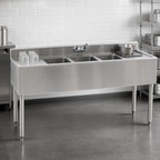 Thumbnail image #4 for Eagle Group 1800 Series B6C-4-18 4-Compartment Underbar Sink with Left and Right Drainboards, 72W x 20D, 304 Stainless Steel