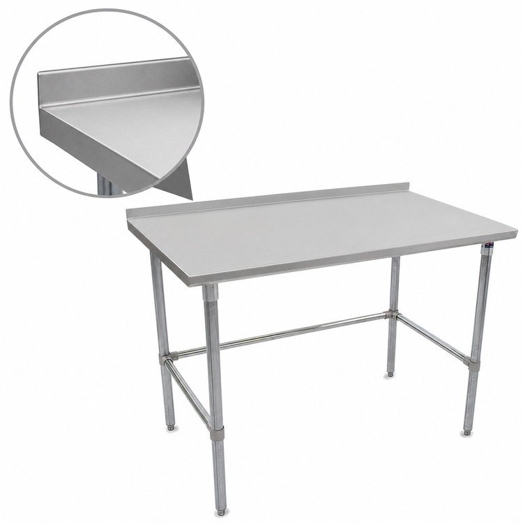 Product image #4 for John Boos Stallion 108-Inch x 24-Inch Stainless Steel Top Work Table with 1-1/2-Inch Rear Up-Turn and Galvanized Base