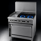 Thumbnail image #4 for Jade Range (Middleby) Titan JTRH-2-2HT-36C 36-Inch Heavy-Duty Natural Gas Range with 2 Open Burners, 2 Hot Tops & Convection Oven