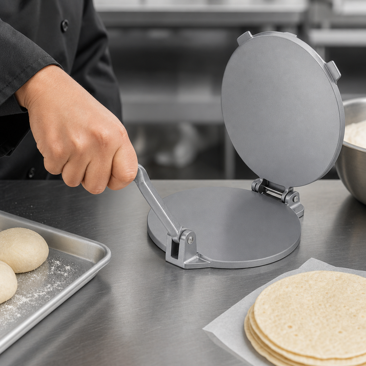 Product image #5 for Winco 8-Inch Manual Aluminum Non-Stick Tortilla Press