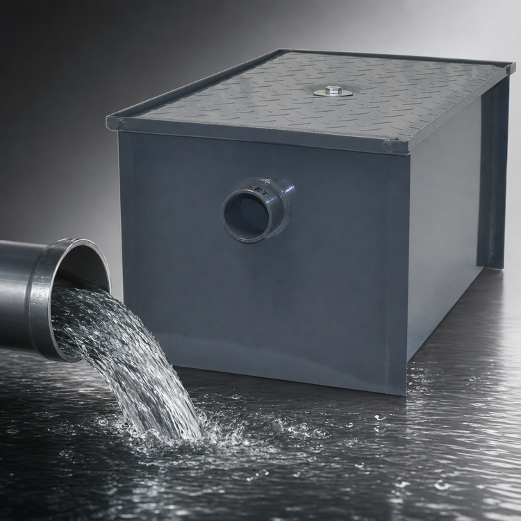 Product image #4 for John Boos GT-40 40 lb. Grease Interceptor, 20 GPM, 3-Inch No-Hub Connections