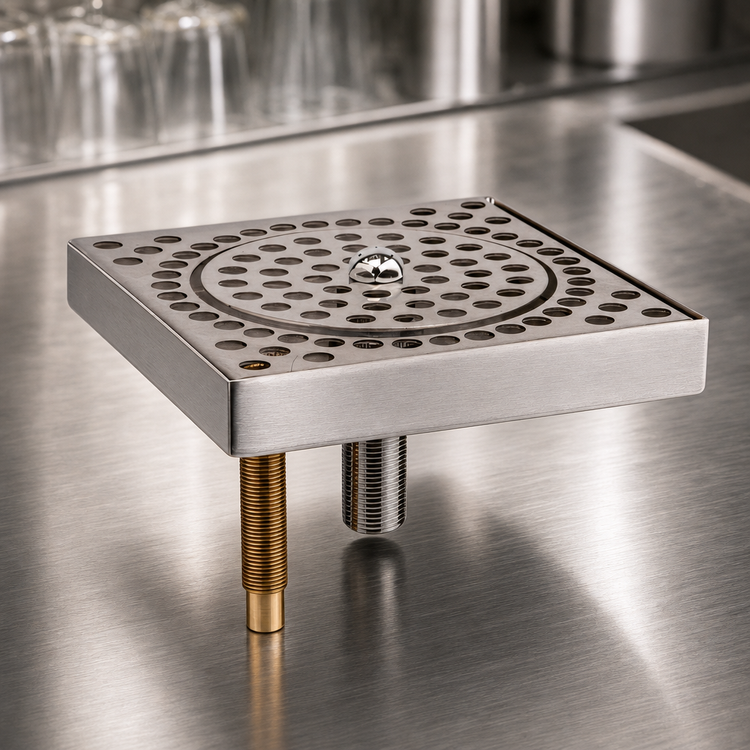 Product image #4 for Advance Tabco Countertop Stainless Steel Glass Rinser, 6-3/8 Inch Square