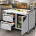 Thumbnail image #4 for Turbo Air Super Deluxe Two-Section Sandwich/Salad Mega Top Prep Table with 18-Pan Opening, 2 Drawers and 1 Door
