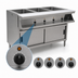 Thumbnail image #4 for Spec-Master SHT4CB-208-3 Four Well Electric Sealed Hot Food Table with Sliding Doors