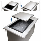 Thumbnail image #4 for BK Resources BK-DIBL-4820 Drop-In Ice Bin, 48 x 20 x 12 Inches, 304 Stainless Steel, Sliding Cover, Without Cold Plate