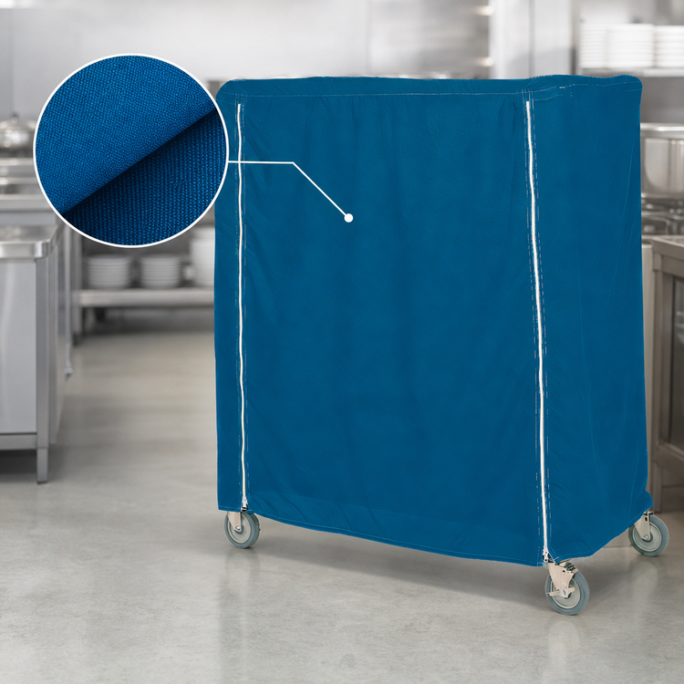 Product image #4 for Metro 48 x 21 x 54 Inch Mariner Blue Nylon Queen Mary & Banquet Cart Cover