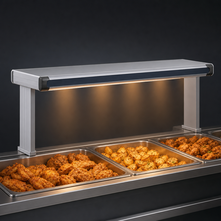 Product image #4 for Hatco Glo-Ray Designer Dual Strip Heat Lamp with Lights, 39-1/2 Inch Wide, Aluminum, 1330 Watt