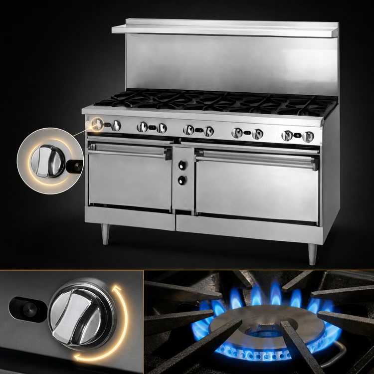 Product image #4 for Jade Range Bistro JBR-12 72-Inch 12-Burner Gas Restaurant Range with Cabinet Base